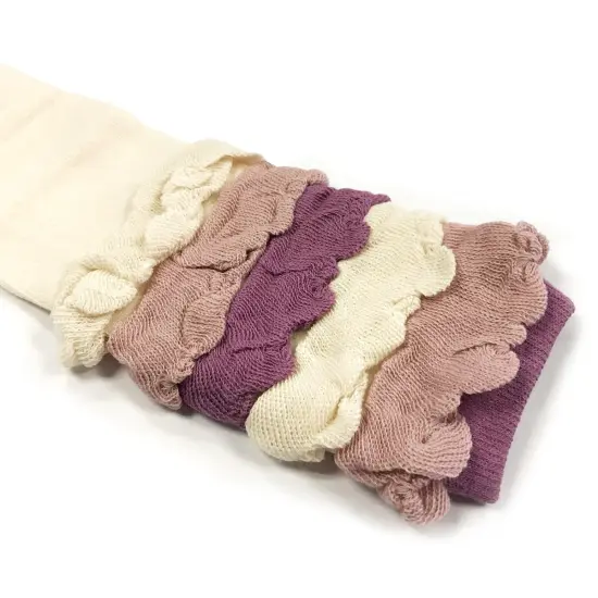 Wrapables Colorful Baby Leg Warmers Set of 3, Half Ruched and Bows {3}