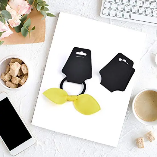 200 Pieces Necklace Display Cards Blank Necklace Card Holder Kraft Paper Jewelry Display Hanging Cards for Necklaces, Bracelets, Jewelry Hang Tags, 4.7 x 2 Inches (Black) {6}