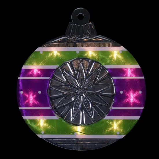 Impact Lighted Shimmering Christmas Ornament Window Silhouette - 15.5" - Clear Lights Purple {1}