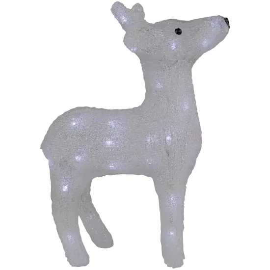 Northlight LED Lighted Commercial Grade Acrylic Reindeer Outdoor Christmas Decoration - 15" - Pure White Lights Clear {4}