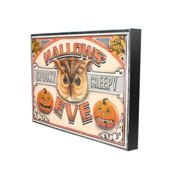 Raz Orange and Black Stamped &ldquo;HALLOWS' EVE&rdquo; Wall Art 12.25" x 18" {3}