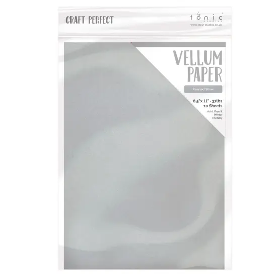 Craft Perfect Vellum Paper 8.5"X11" 10/Pkg-Pearled Silver {1}
