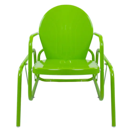 Northlight Outdoor Retro Metal Tulip Glider Patio Chair, Lime Green {1}