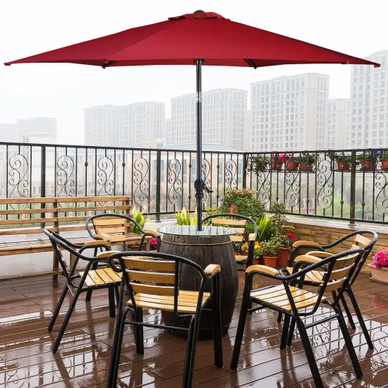 Costway 10 FT Patio Umbrella Patio Market Steel Tilt W/ Crank Outdoor Yard Garden {1}