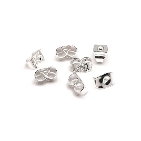 100, 500 or 1,000 Pieces: Silver Plated Metal Butterfly Earring Back Stoppers {1}