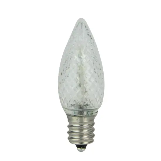 Sienna Pack of 4 Faceted Transparent Cool White LED C7 Christmas Replacement Bulbs {1}