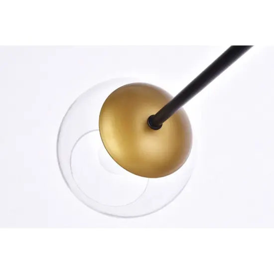 Briggs 30 inch pendant in black and brass with clear shade {6}