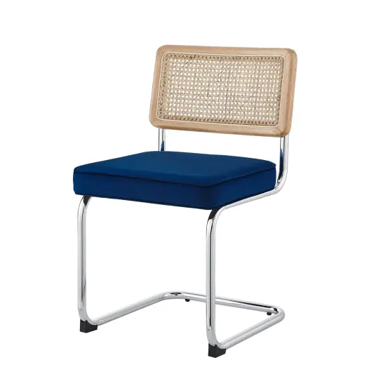 Sahasra Velvet Armless Dining Chair Seat (Set of 2) Navy {3}