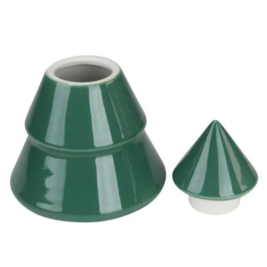 Northlight Contemporary Ceramic Christmas Tree Container - 6.25" - Green {3}
