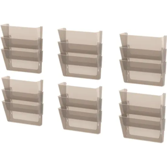 Storex Wall Files, Set of 3, Letter, Smoke (Case of 6 sets) {1}