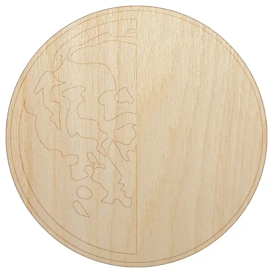 Third Last Quarter Moon Phase Unfinished Wood Shape Piece Cutout for DIY Craft Projects {7}