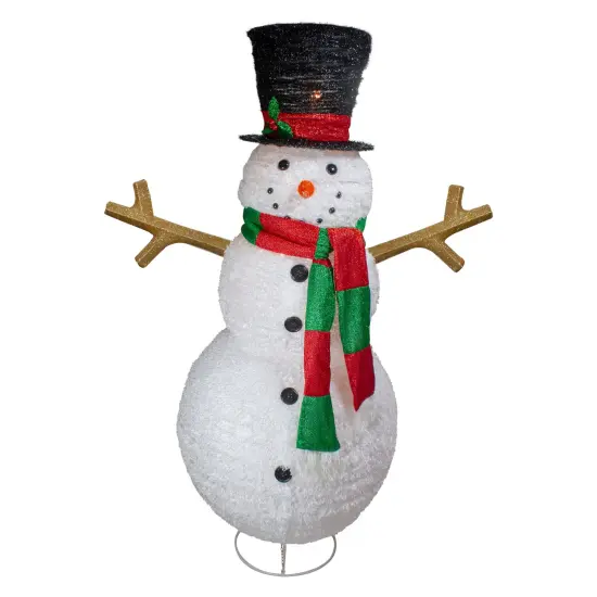 Northlight Lighted Tinsel Snowman Outdoor Christmas Decoration - 60" - Warm White Lights {1}