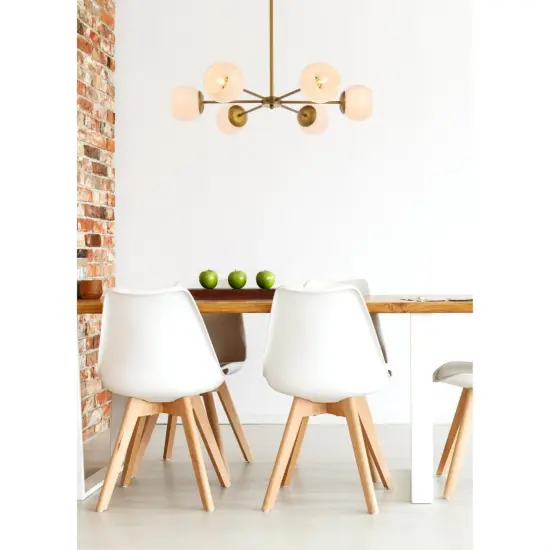 Briggs 30 inch pendant in brass with white shade {2}