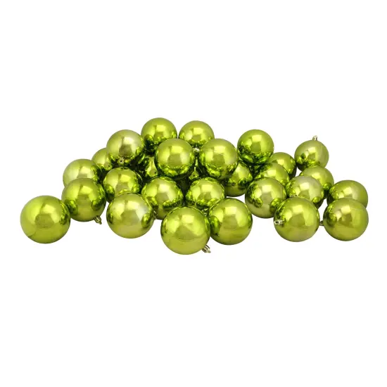 Northlight Shatterproof Shiny Christmas Ball Ornaments 3.25" (80mm) - Kiwi Green- 32ct {1}