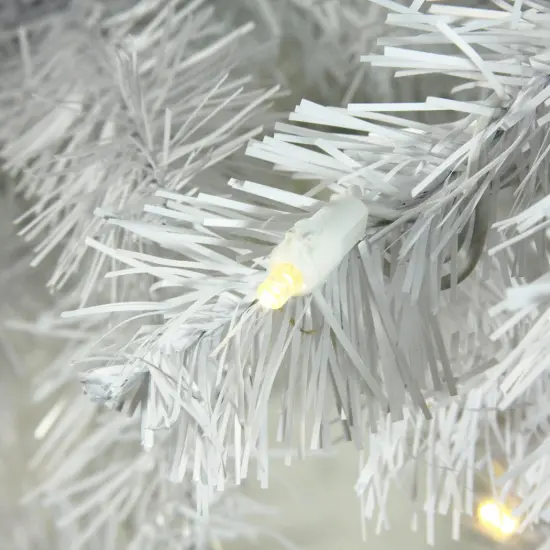 Northlight 7.5' Pre-Lit White Pencil Pine Artificial Christmas Tree - Warm White LED Lights {4}