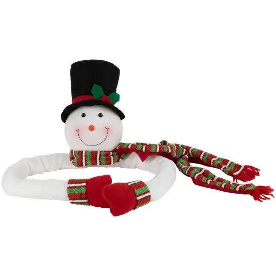Northlight Plush Snowman Hugging Christmas Tree Topper - 45" - Unlit White {7}