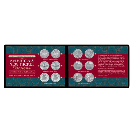 Complete Collection of America's New Nickel Designs in Soft Wallet (BU Condition) {1}