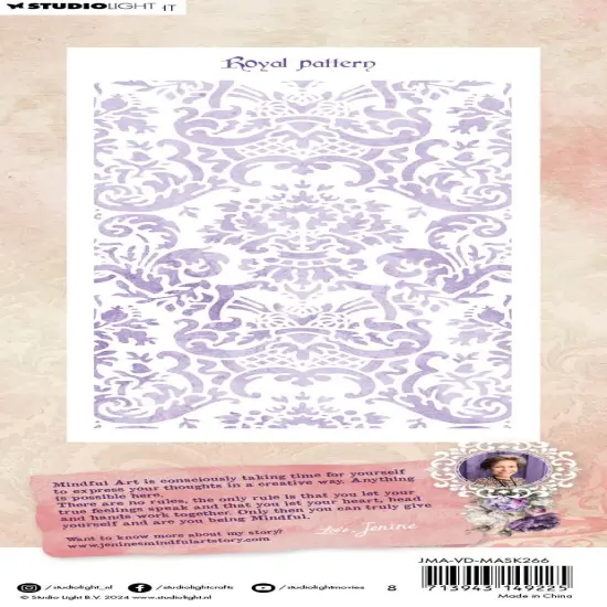 Studio Light Jenine's Mindful Art 4.13"X8.25" Stencil-Nr. 266, Royal Pattern {3}