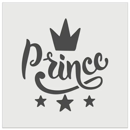 Prince Cursive with Crown and Stars Wall Cookie DIY Craft Reusable Stencil {7}