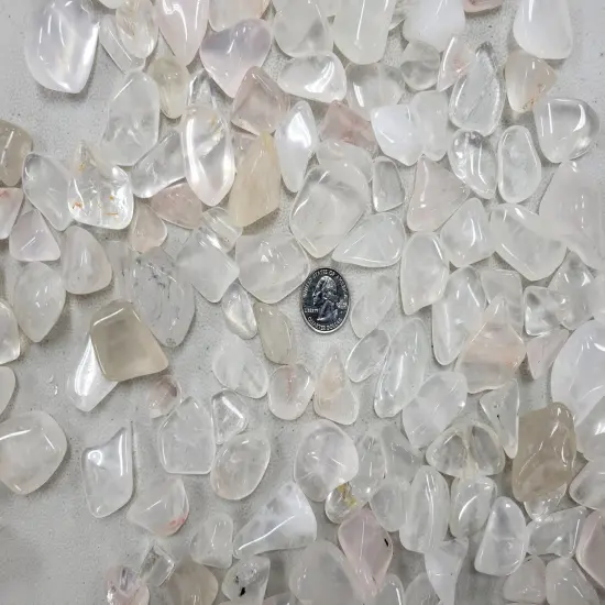 Tumbled Clear Quartz Crystals - Bulk Tumbled Stones {3}