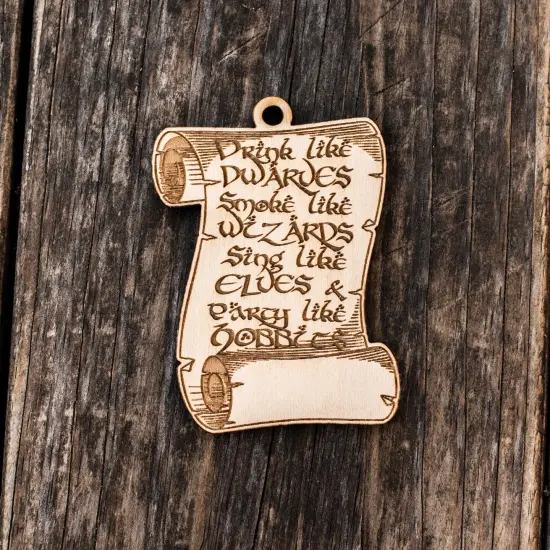 Ornament - Fantasy Rules - Raw Wood 3x3in {4}