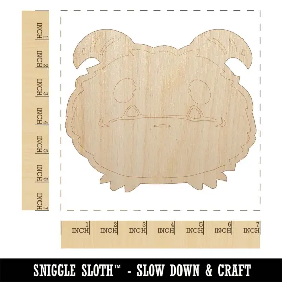Cute Yeti Abominable Snowball Unfinished Wood Shape Piece Cutout for DIY Craft Projects {1}
