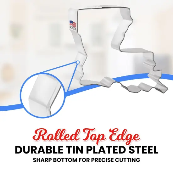CookieCutter.Com Louisiana Cookie Cutter 3.5 Inch &ndash;Tin Plated Steel Cookie Cutters &ndash; Made in the USA {4}
