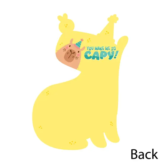 Big Dot of Happiness Capy Birthday - Shaped Thank You Cards - Capybara Party Thank You Note Cards with Envelopes - Set of 12 {6}