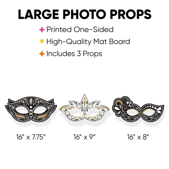 Big Dot of Happiness Masquerade - Mask Decorations - Venetian Mask Party Large Photo Props - 3 Pc {4}