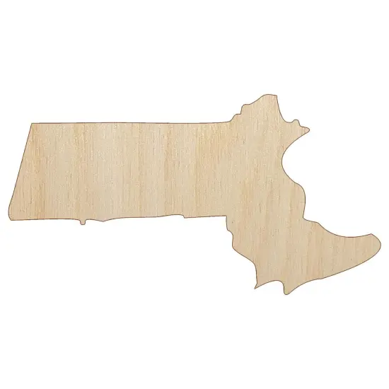 Massachusetts State Silhouette Unfinished Wood Shape Piece Cutout for DIY Craft Projects {7}
