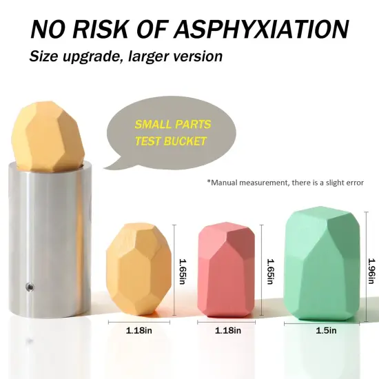 36 Pieces Wooden Sorting Stacking Rocks Stones,Sensory Toddler Toys Learning Montessori Toys, Building Blocks Game for Kids 1 2 3 4 5 6 Years Boy and Girl Birthday Gifts for Kids {3}