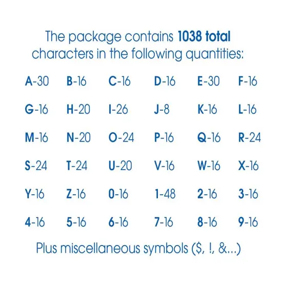 Creative Start Vinyl Self-Adhesive Letters and Numbers, 1/2", Helvetica Font, White, 1038 count {2}