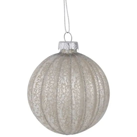 Northlight 2-Finish Glass Ball Christmas Ornaments - 3" (80mm) - Gold and Silver - 9ct {4}