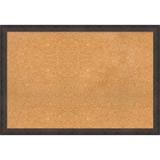 Dappled Narrow Wood Framed Corkboard, Natural Cork Dappled Black Brown {1}