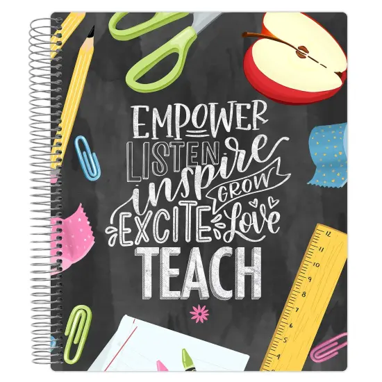 bloom daily planners Undated Teacher Planner & Calendar, 9" x 11" Chalkboard {1}