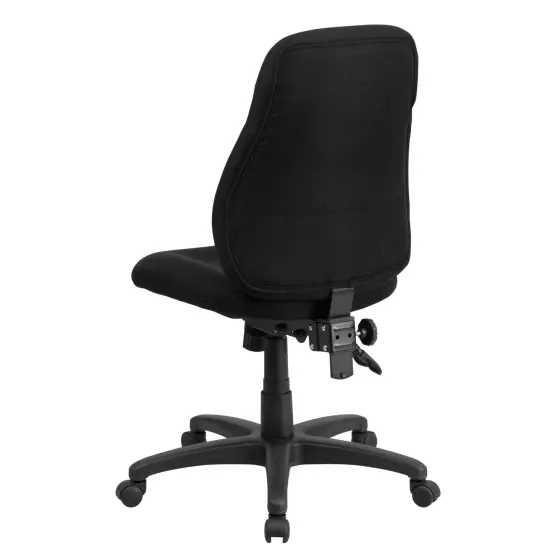 Emma and Oliver Mid-Back Fabric Multifunction Swivel Ergonomic Task Office Chair with 1.5" Back Adjustment Black {4}