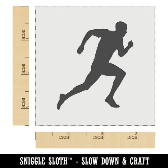 Man Running Marathon Cardio Exercise Wall Cookie DIY Craft Reusable Stencil {6}