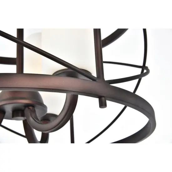 Wren Collection Pendant D15.8 H17.3 Lt:3 Dark Copper Brown and frosted white Finish {4}