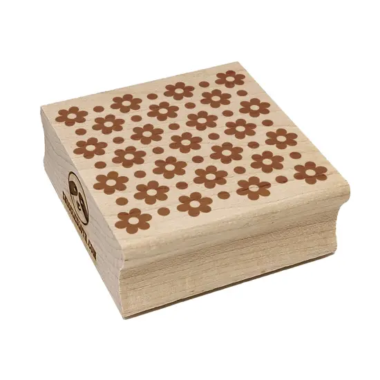 Flowers and Dots Square Rubber Stamp for Stamping Crafting {7}