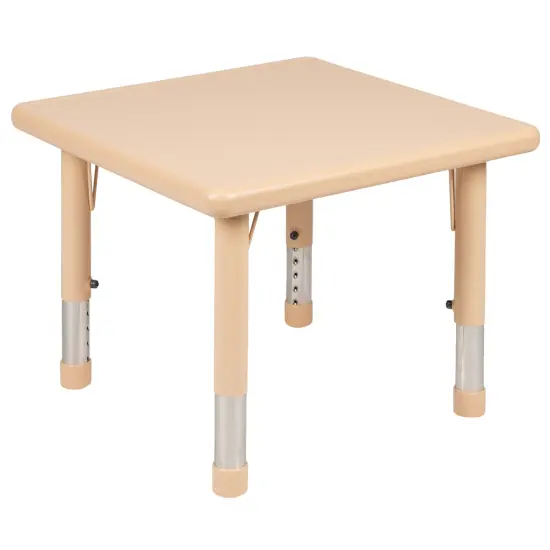 Emma and Oliver 24" Square Plastic Height Adjustable Activity Table Green {6}