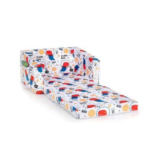 2-in-1 Convertible Kids Sofa with Velvet Fabric White {1}