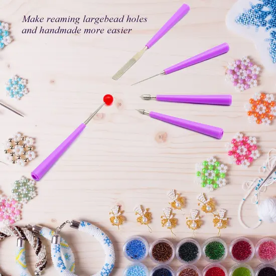 5 Pieces Bead Reamer for Jewelry Making, Bead Spinner Hole Enlarger Tool for Glass Plastic Metal Wood Beads, Remove Burrs, Enlarge Holes, Smooth Edges {3}