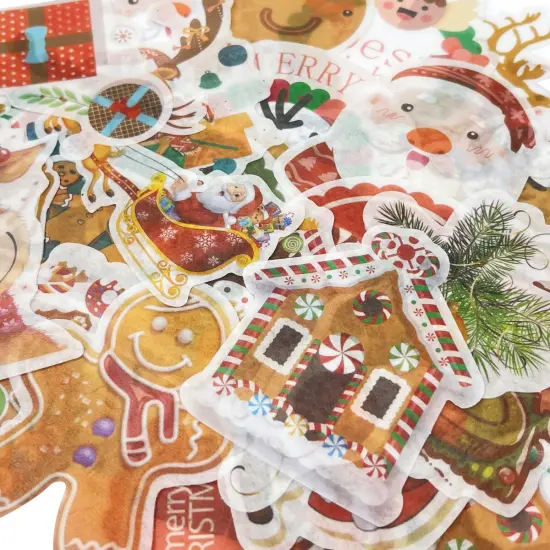 Wrapables Holiday Scrapbooking Washi Stickers, DIY Crafts for Stationery, Diary, Card Making (60 pcs) Reindee {3}