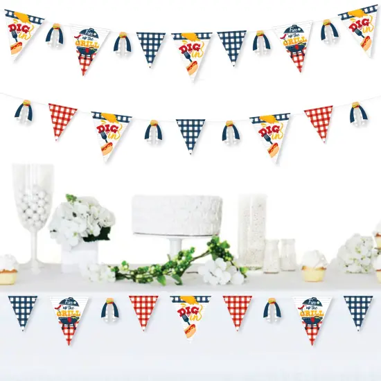 Big Dot of Happiness Fire Up the Grill - DIY Summer BBQ Picnic Party Pennant Garland Decoration - Triangle Banner - 30 Pieces {6}