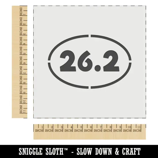 26.2 Full Marathon Runner Wall Cookie DIY Craft Reusable Stencil {1}