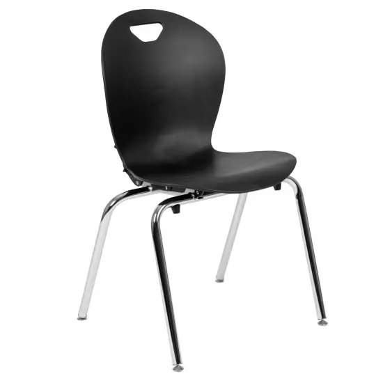 Emma and Oliver Titan Student Stack School Chair - 18-inch Black {2}