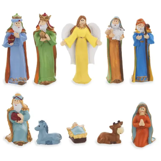 Set of 10 Miniature Nativity Scene Gift Set Figurines {1}