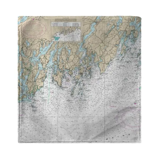 Betsy Drake Southport - Pemaquid, ME Nautical Map Beach Towel {1}