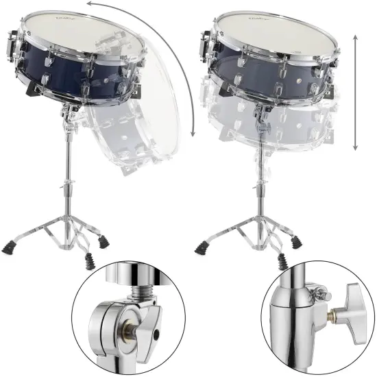Ashthorpe Snare Drum Set with Remo Head - Student Beginner Kit with Stand, Padded Gig Bag, Practice Pad, Neck Strap, and Sticks {3}
