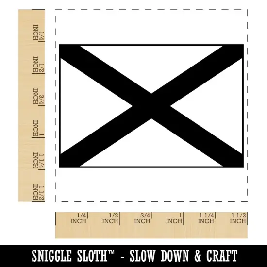 Alabama State Flag Self-Inking Rubber Stamp Ink Stamper Blue {1}